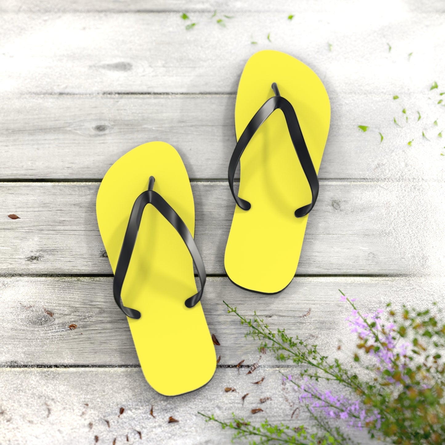 Neon Yellow Flip Flops, Sandals Slides, Summer Footwear, Brand New