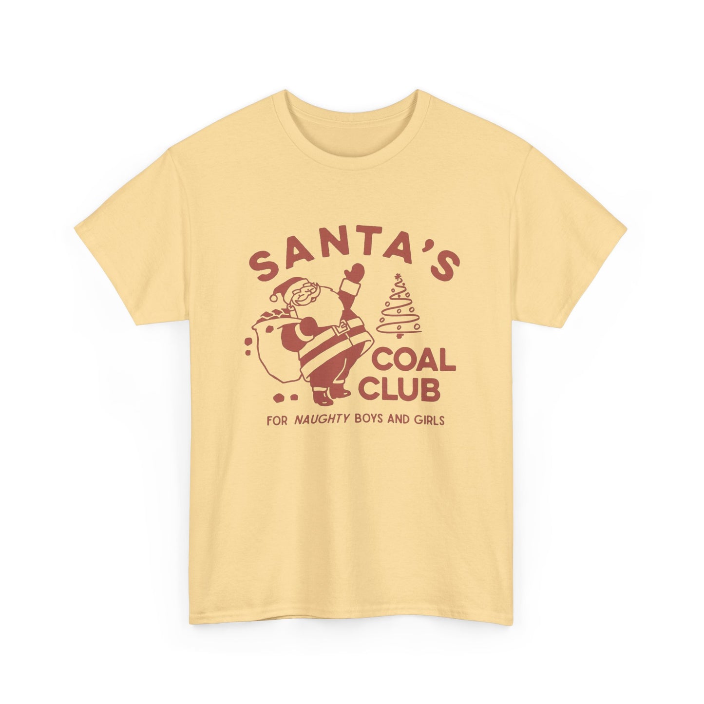 Santa's Coal Club Funny Christmas Graphic T Shirt Unisex NEW Heavy Cotton Tee
