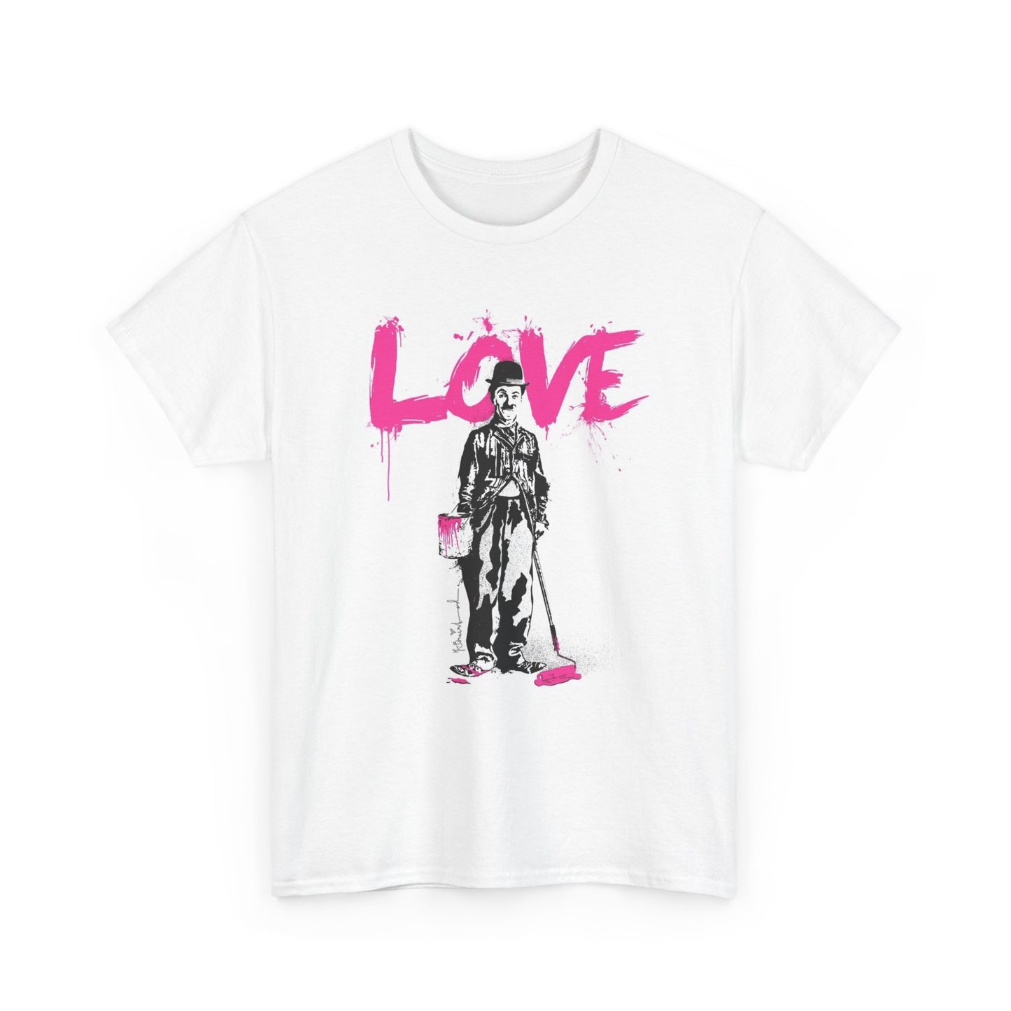 Charlie Chaplin Love Graphic T Shirt Adult NEW Unisex Heavy Cotton Tee