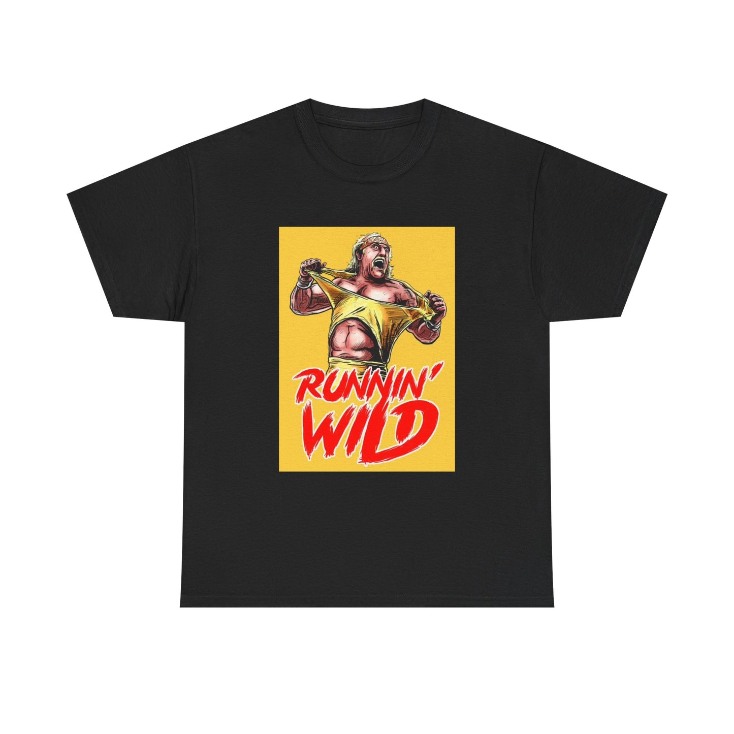 Hulk Tshirt Vintage Wrestling Runnin Wild Hogan Cartoon Graphic Heavy Cotton Tee