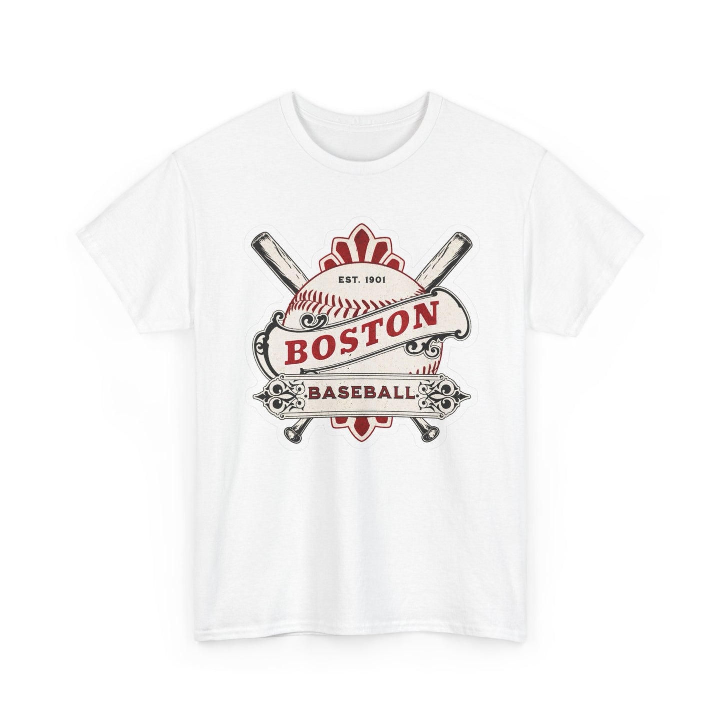 Boston Baseball Vintage Graphic T Shirt NEW GIFT Unisex Heavy Cotton Tee