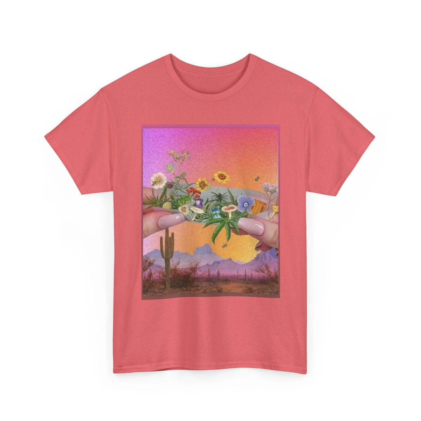Rolling Flowers Graphic T-Shirt Women's Heavy Comfy Cotton Tee
