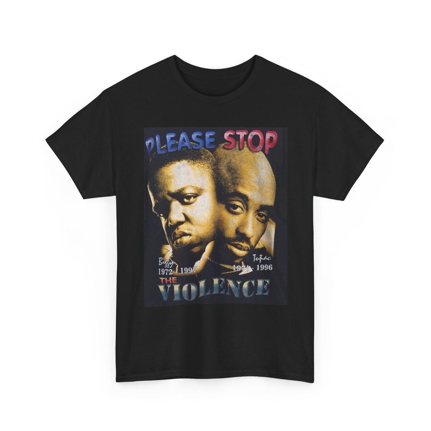 Please Stop Violence Graphic T Shirt Vintage 90s Rap Unisex Heavy Cotton Tee