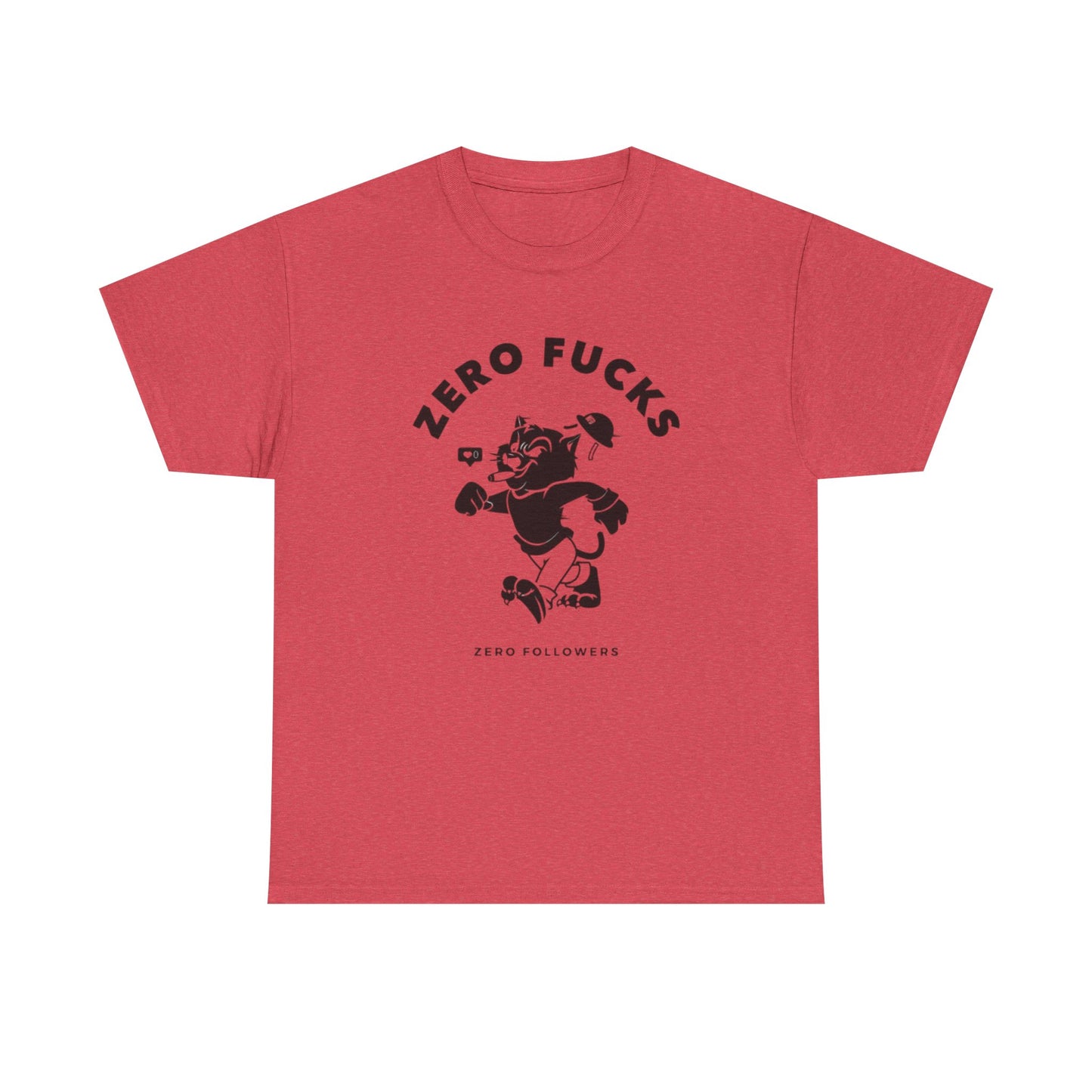 No Cares Zero Followers Graphic T Shirt Unisex Heavy Cotton Tee