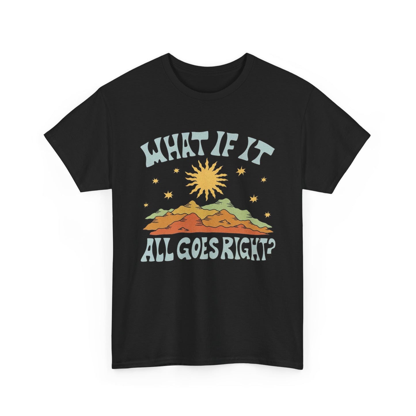 What If It All Goes Right Graphic T Shirt NEW Adult Unisex Heavy Cotton Tee