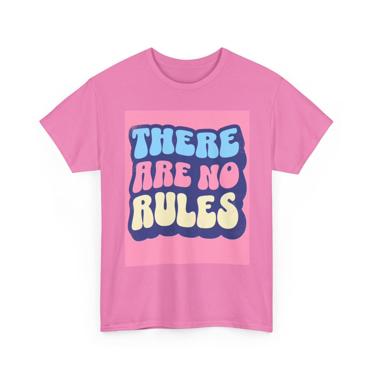 There Are No Rules Funny Graphic T shirt Bubble Art Vintage Unisex Heavy Cotton