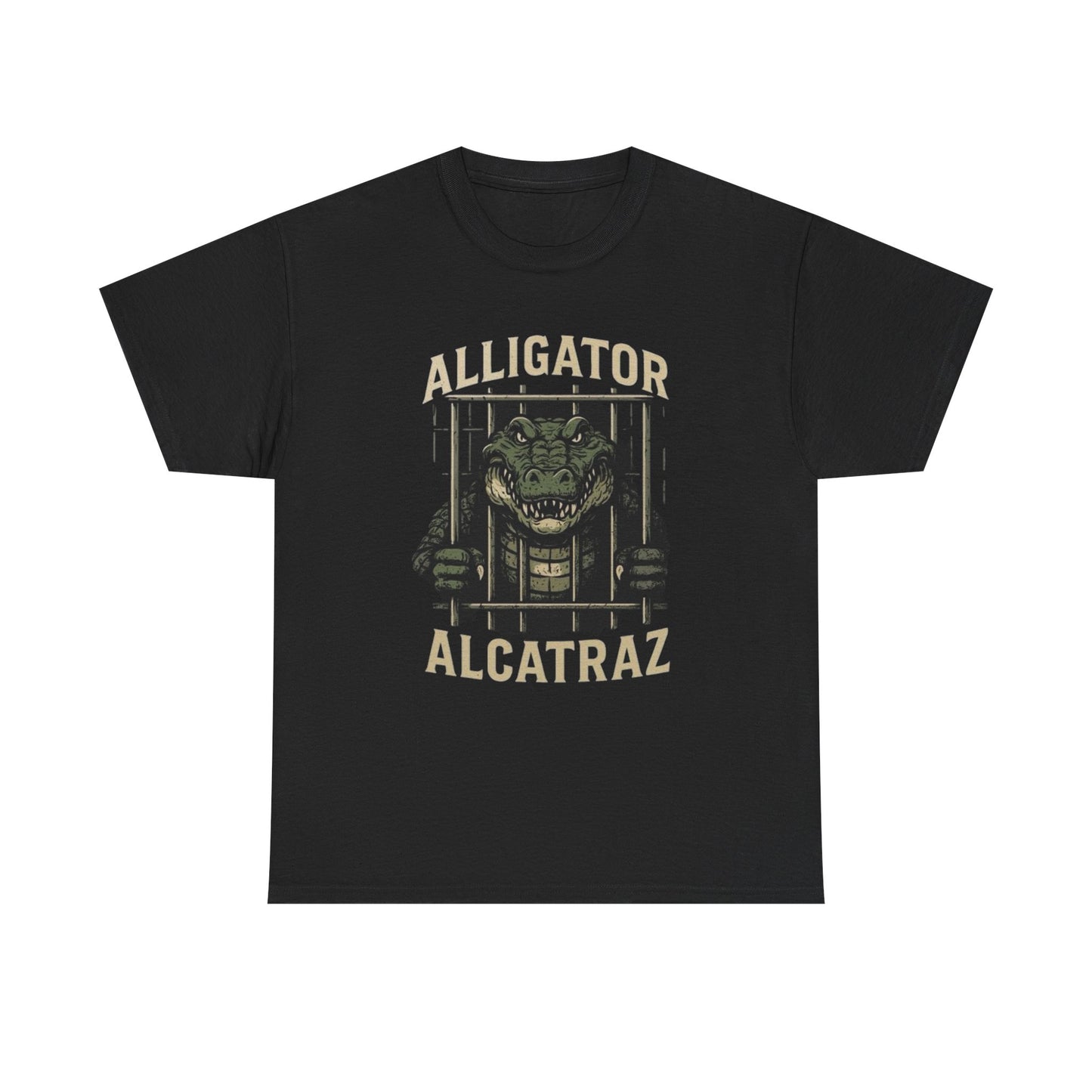 Alligator Alcatraz Graphic T Shirt S-5XL NEW Unisex Heavy Cotton Tee