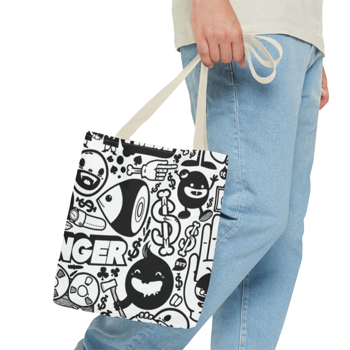 Black And White Stickers All Over BRAND NEW Purse, Pocketbook,Travel Tote Bag