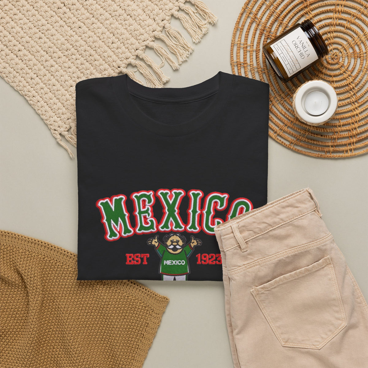 Mexico Graphic Tee, Est  Men's Graphic Tee Cactus Character Shirt
