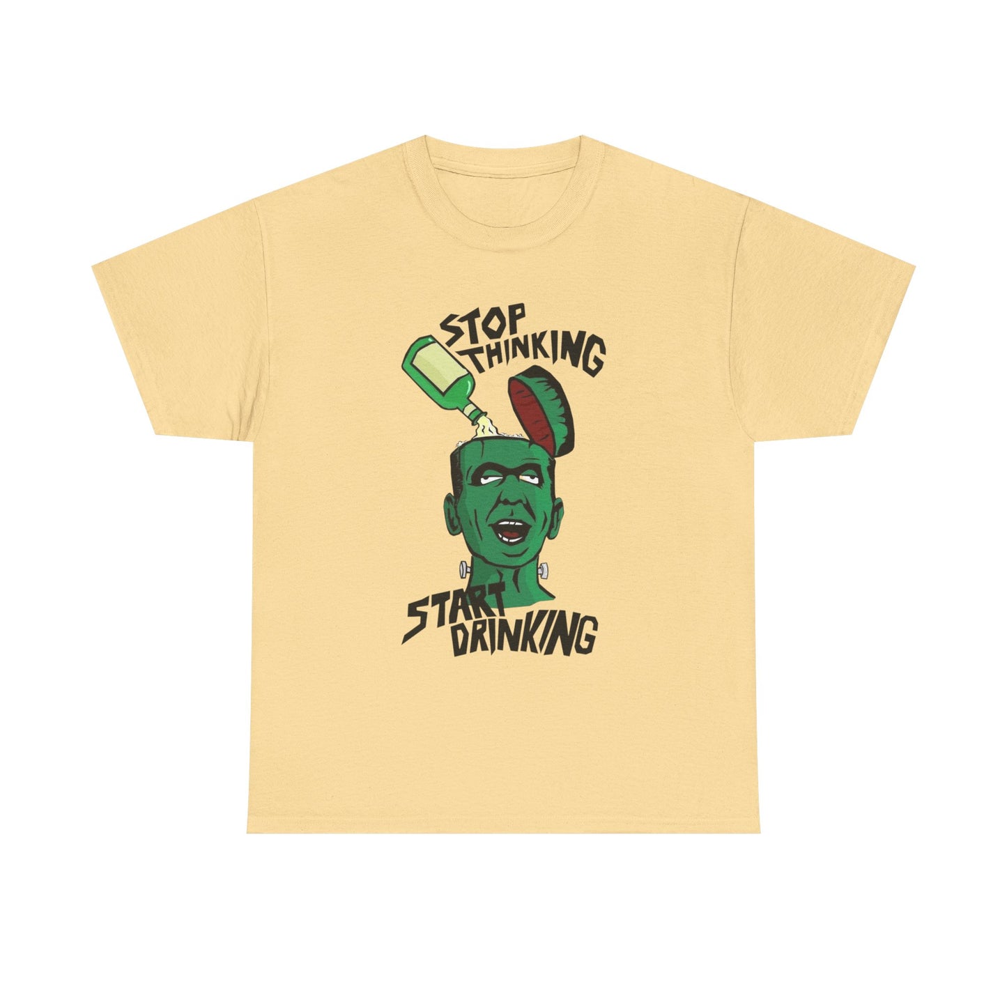 Stop Thinking Start Drinking Funny Graphic T Shirt NEW ADULT Tee