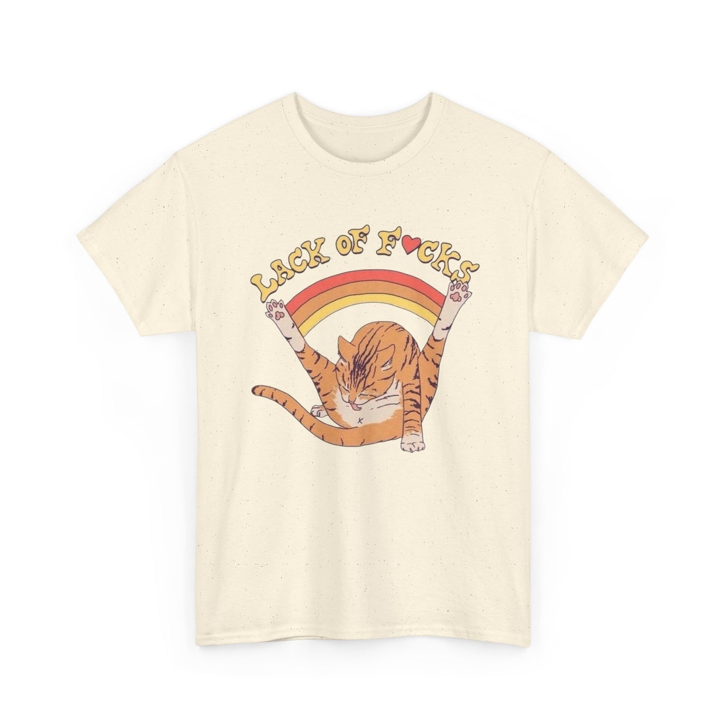 Lack Of Cares Funny Cat Rainbow Graphic T Shirt NEW Adult Tee