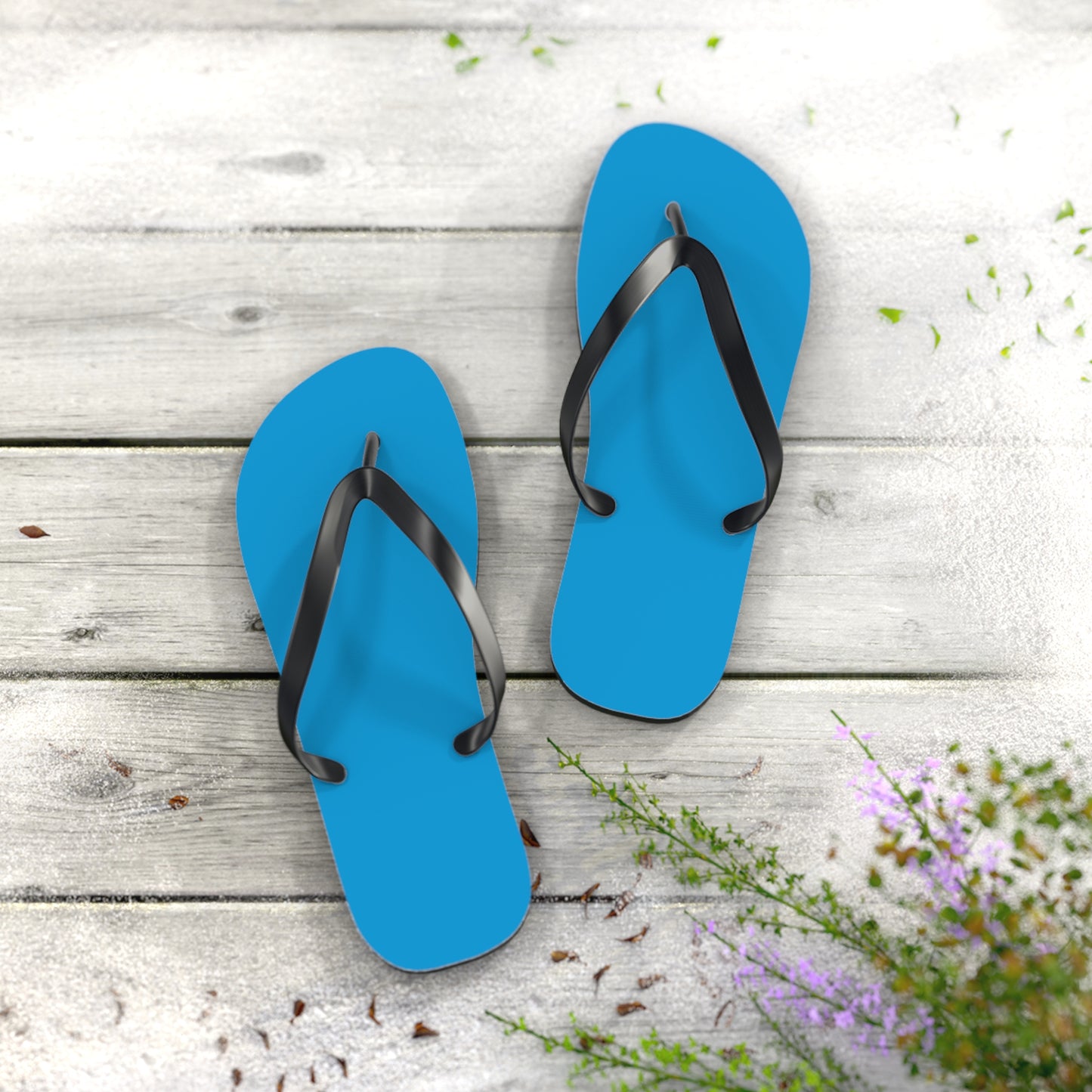 Neon Blue Flip Flops, Sandals Slides, Summer Footwear, Brand New