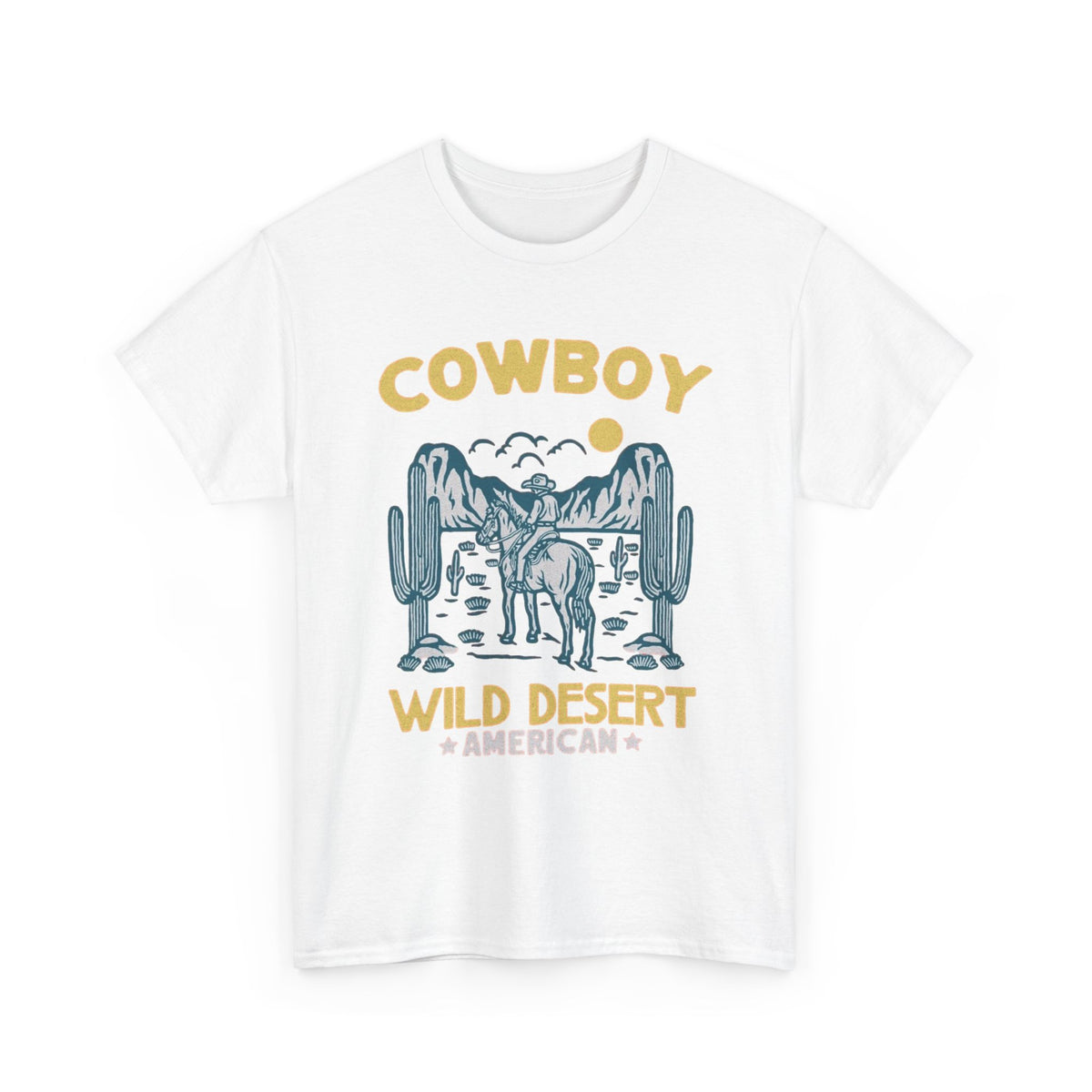Cowboy Wild Desert American Western Graphic T-Shirt Men's Graphic Tee