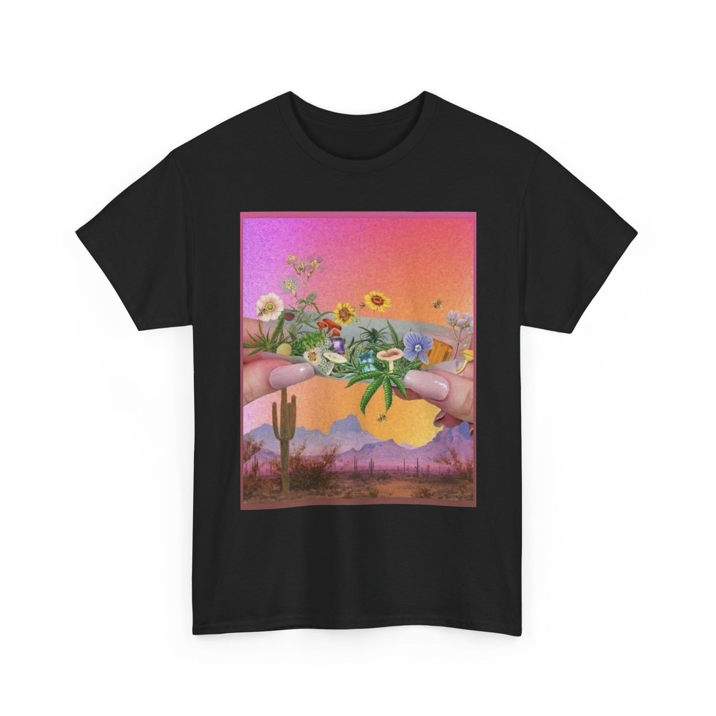 Rolling Flowers Graphic T-Shirt Women's Heavy Comfy Cotton Tee