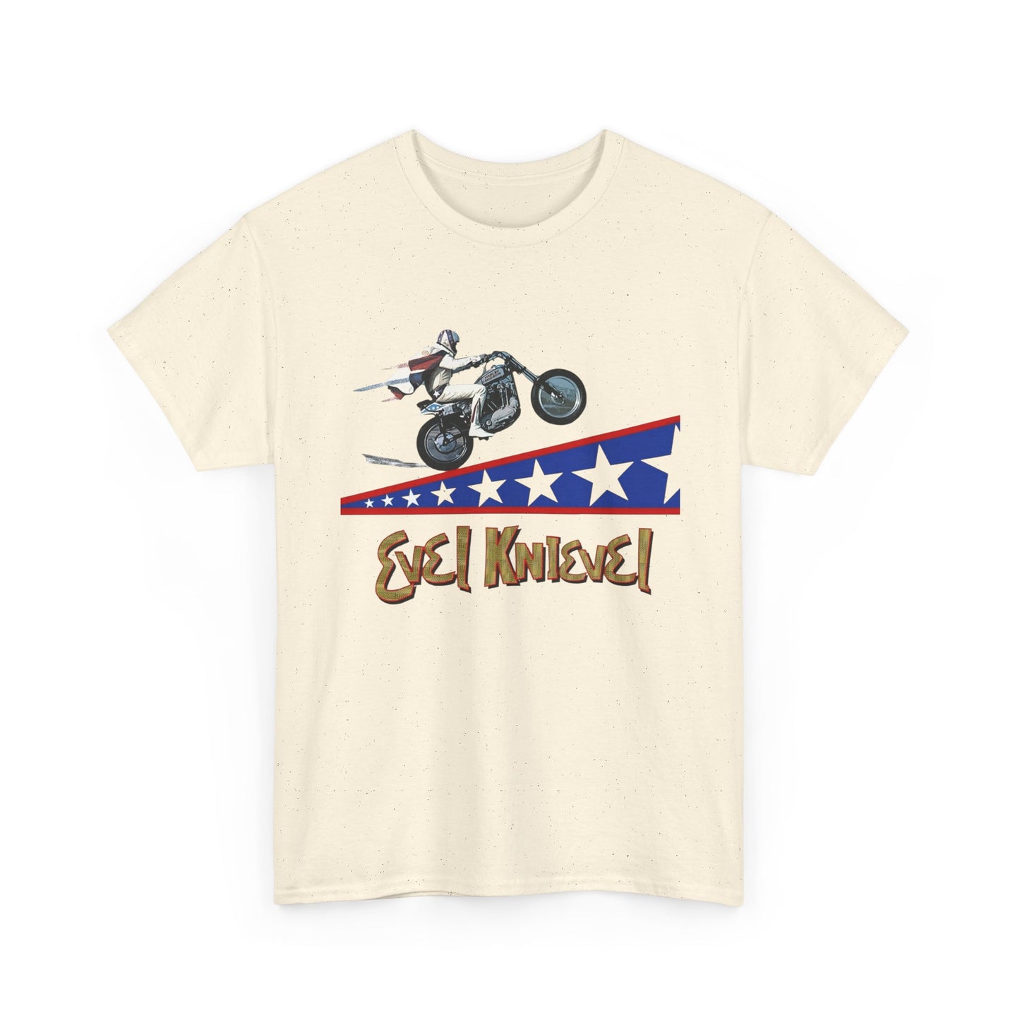 Evel Knievel Motorcycle Stunts Graphic T-Shirt Unisex Heavy Cotton Tee GIFT NEW