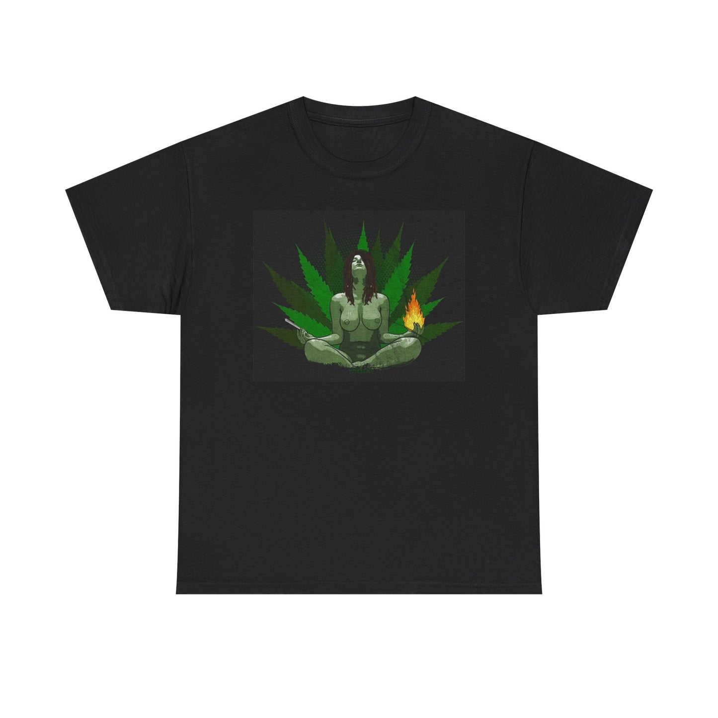 Yoga Weed Leaf T Shirt Graphic Retro Pot Leaf NEW Unisex Heavy Cotton Tee
