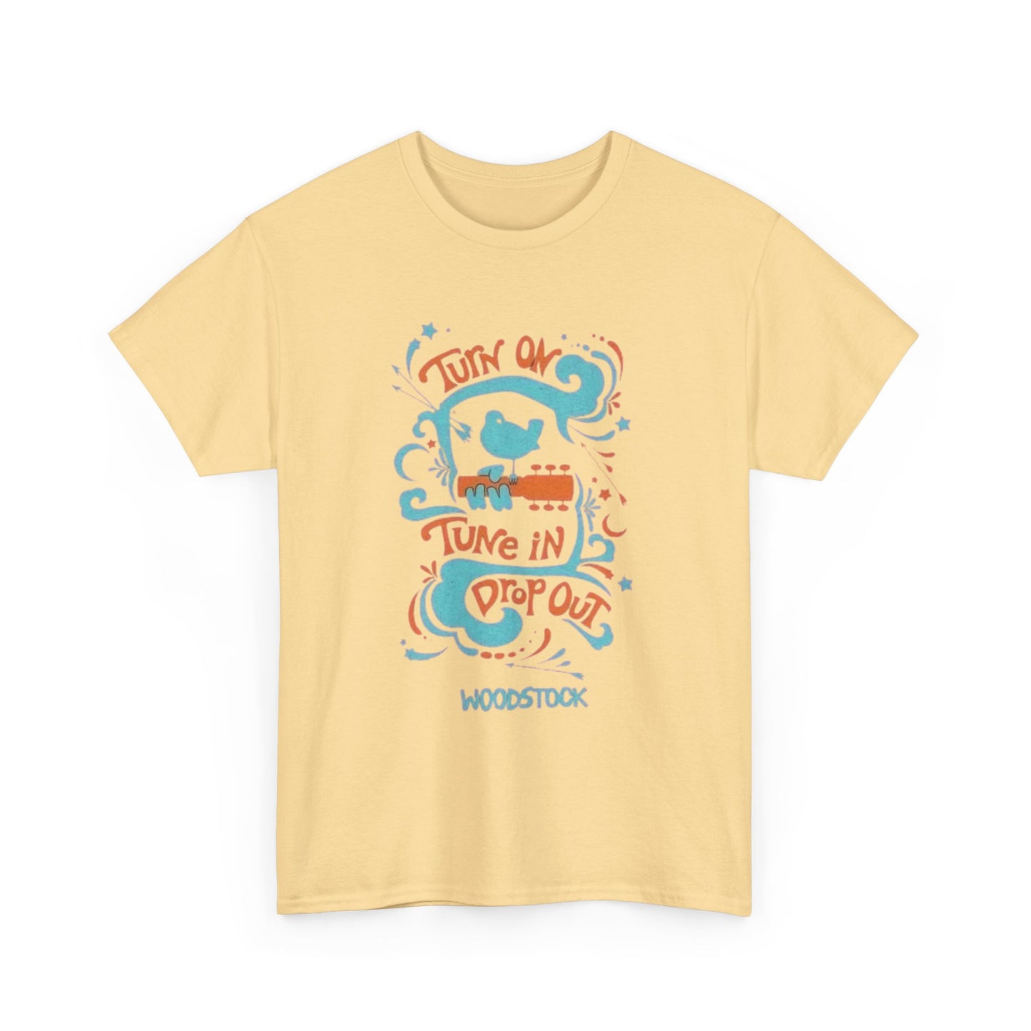 Tune In Woodstock Festival Graphic T-Shirt Cotton Tee New Gift Vintage
