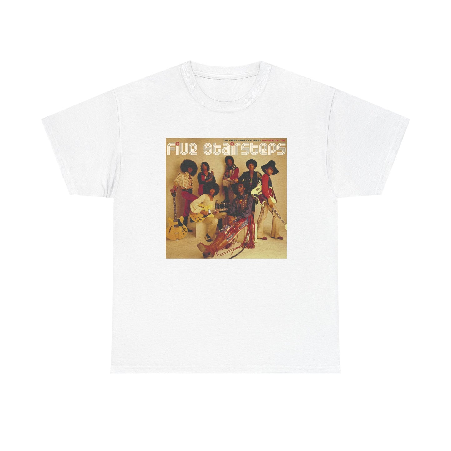The Five Stair Steps Shirt Retro Album Cover 70s Vintage Unisex Heavy Cotton Tee
