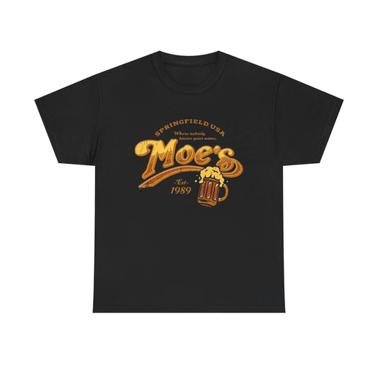 Moe's Bar Springfield Funny Vintage Graphic T Shirt NEW Heavy Cotton Tee