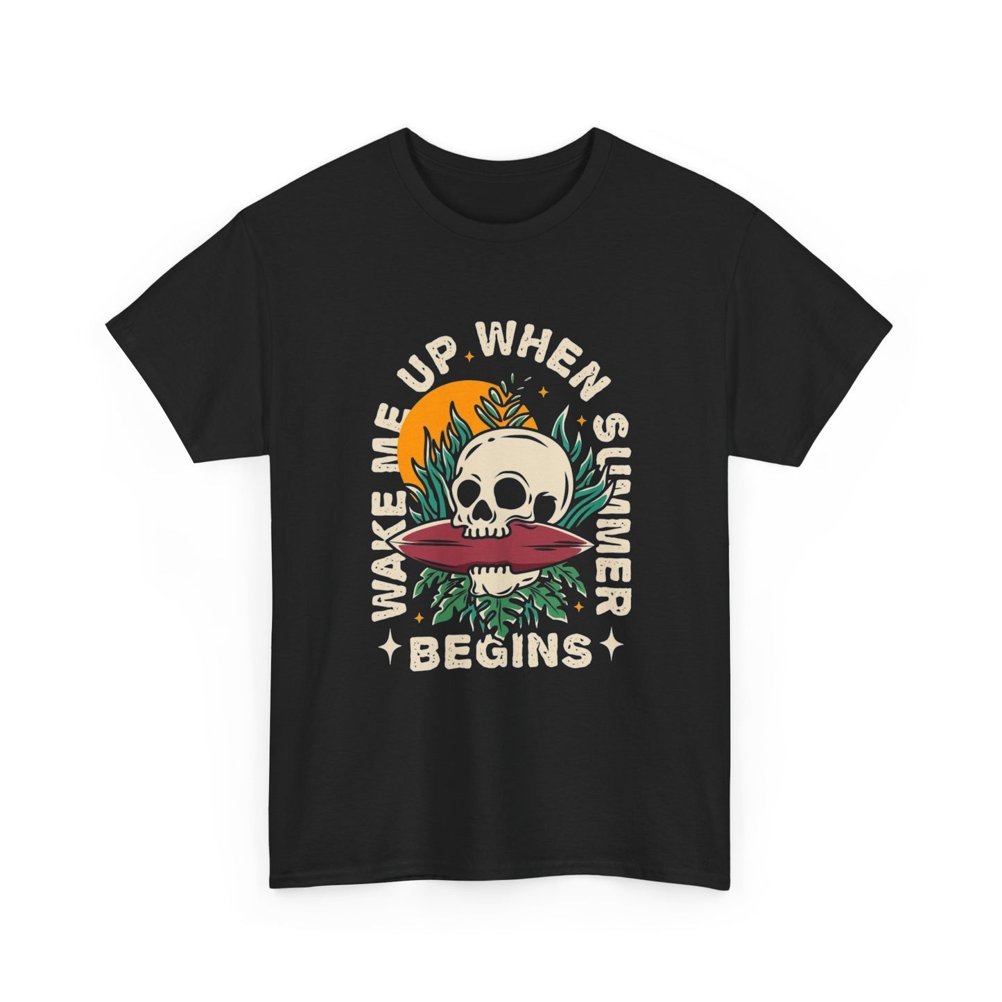 Wake Me Up When Summer Begins Graphic T Shirt NEW Adult Unisex Heavy Cotton Tee