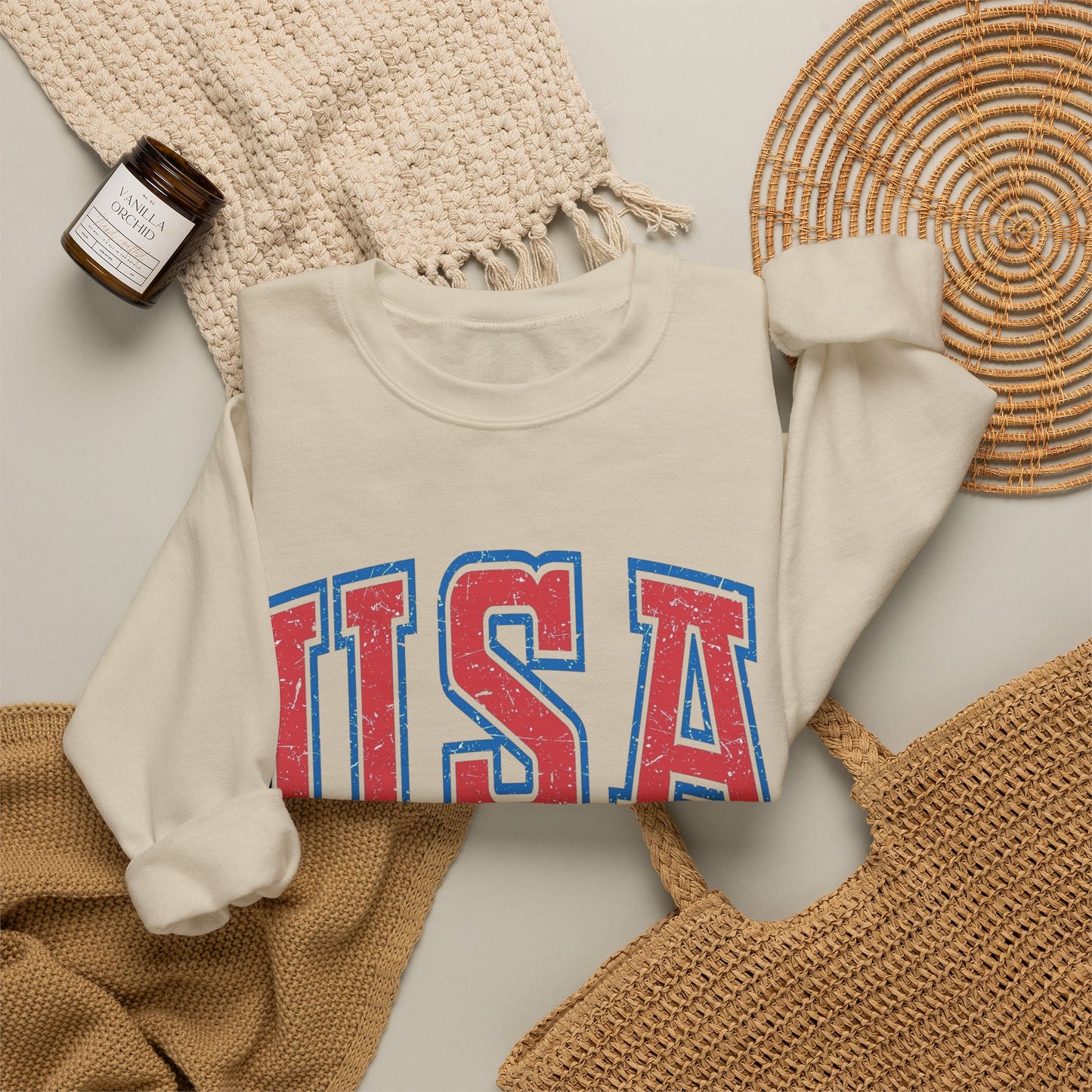 USA Est 1776 American Flag Sweater NEW Unisex Heavy Blend™ Crewneck Sweatshirt