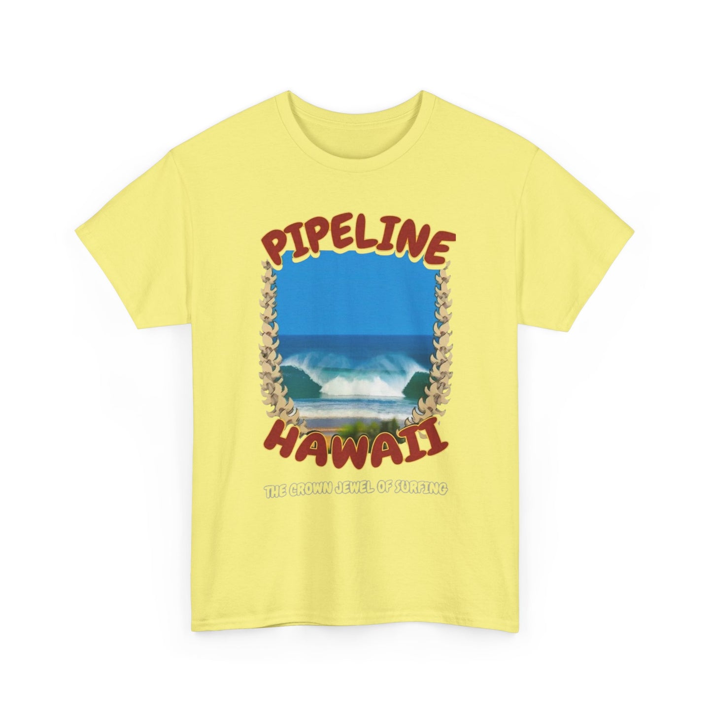 Pipeline Hawaii Surfing Graphic T-Shirt Unisex Heavy Cotton Tee Gift
