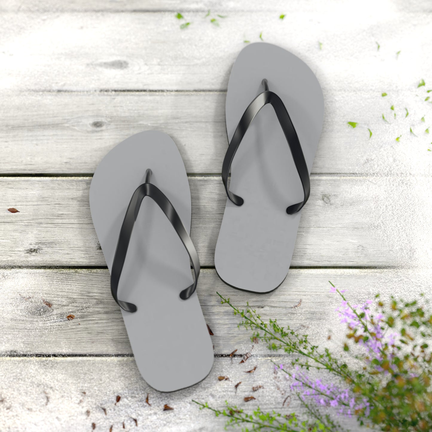 Gray Summer Sandals, Beach Shoes, Vacation Flip Flops, Pool Slides, Comfortable