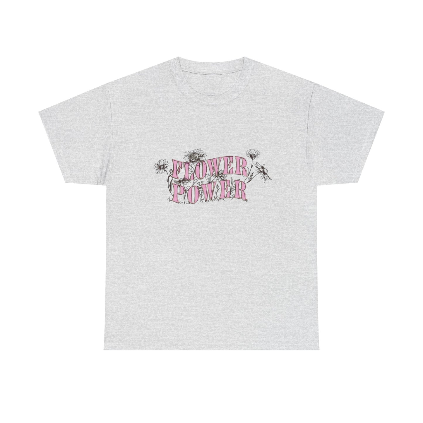 Flower Power T Shirt Unisex Heavy Cotton Tee