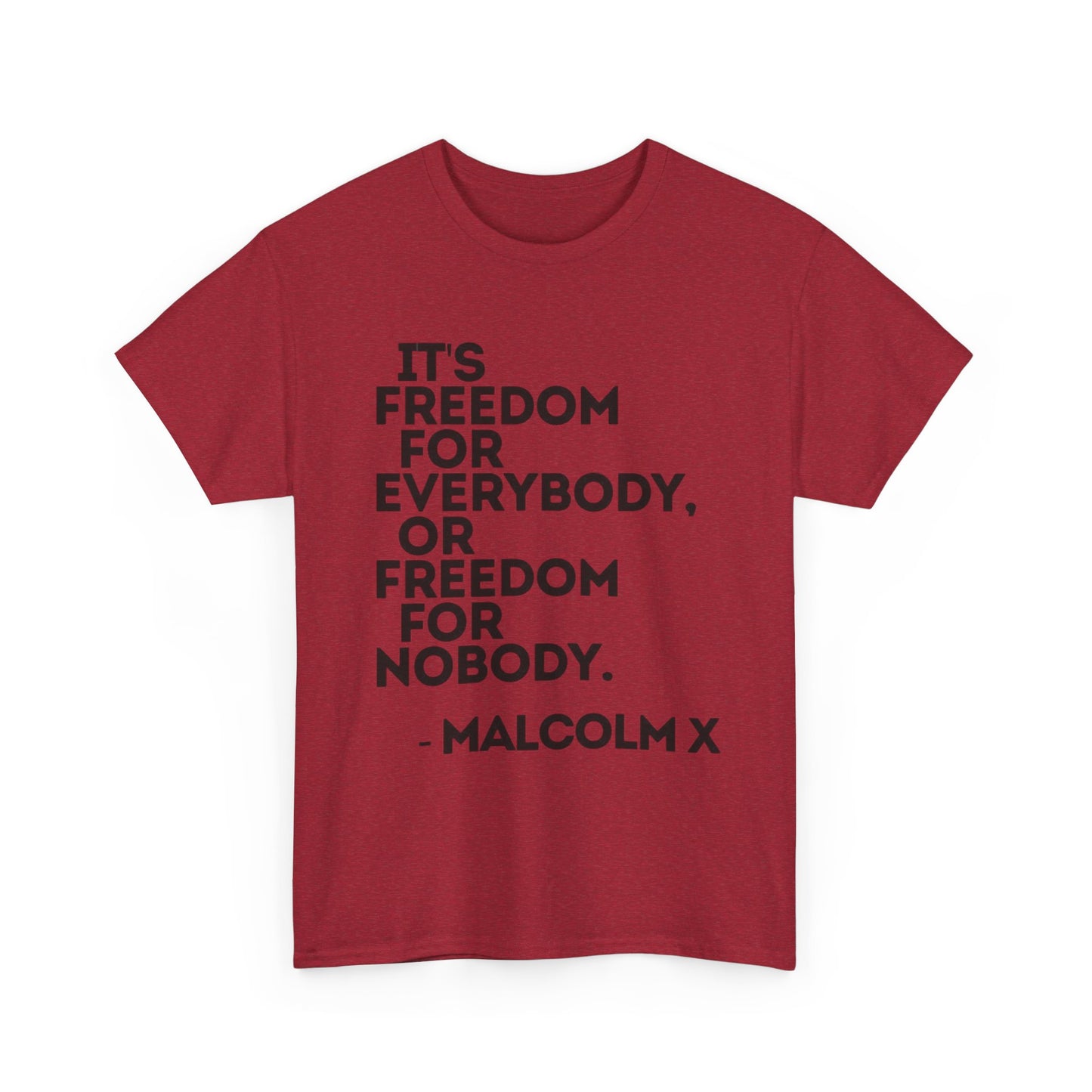Malcolm X Quotes Retro Graphic T Shirt Heavy Cotton Tee NEW Gift