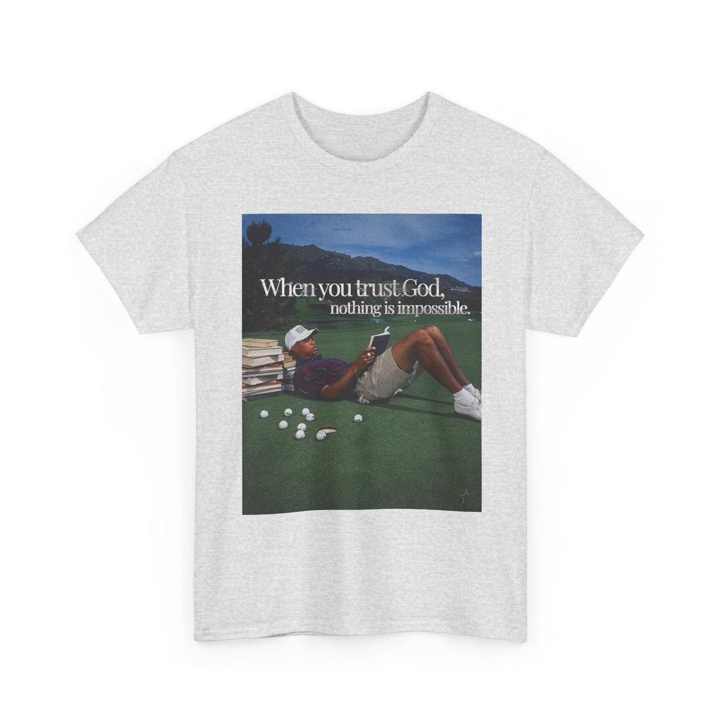 Tiger Woods Trust God Golfing Graphic T Shirt S-5XL Unisex Heavy Cotton Tee
