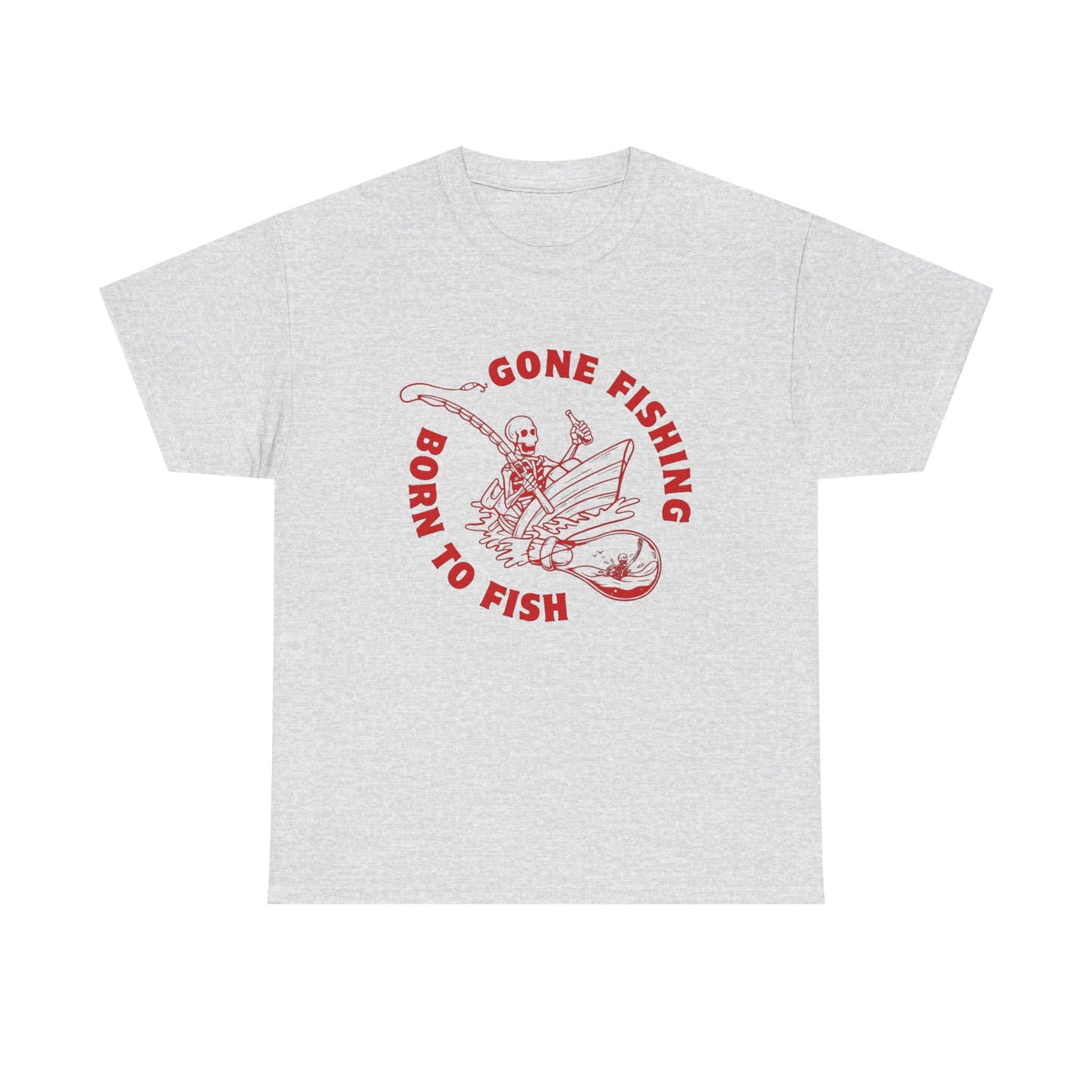 Born To Fish Gone Fishing Graphic T Shirt Unisex Cotton Tee Gift NEW
