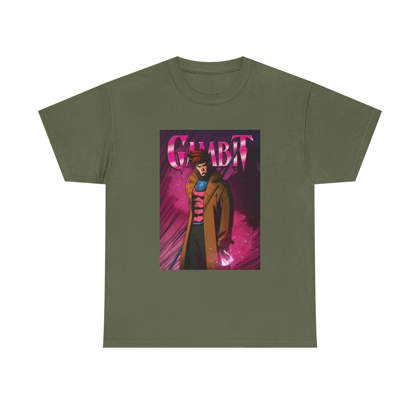 Gambit Tshirt Vintage Anime Cartoon Graphic Neon Unisex Heavy Cotton Tee