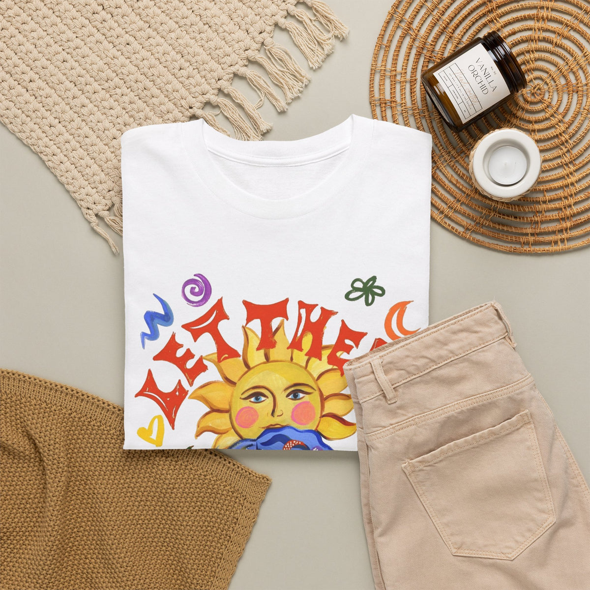 Sun and Woman Graphic T-Shirt, Retro Summer Artwork Men's Graphic Tee