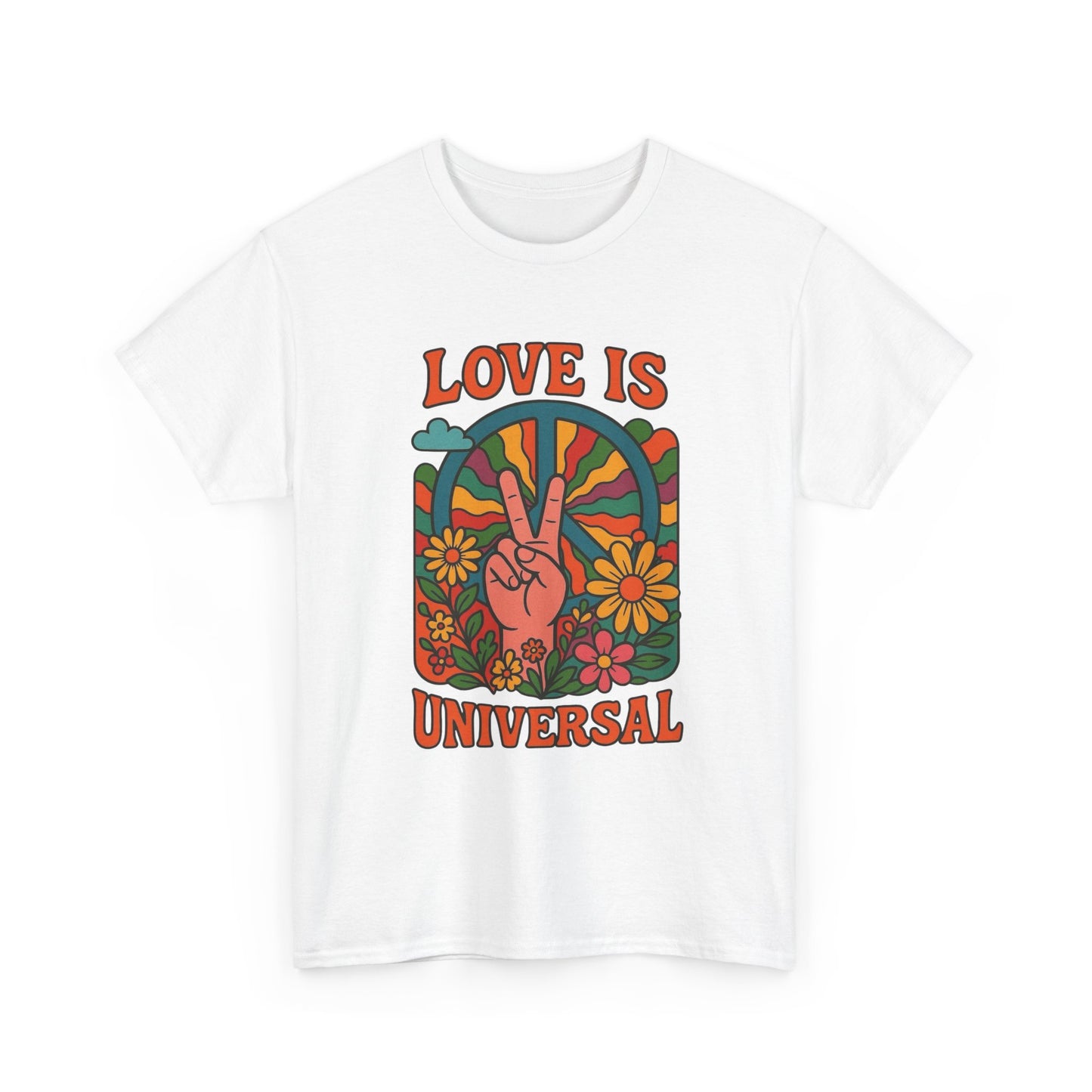 Love Is Universal Peace Graphic T Shirt Adult NEW