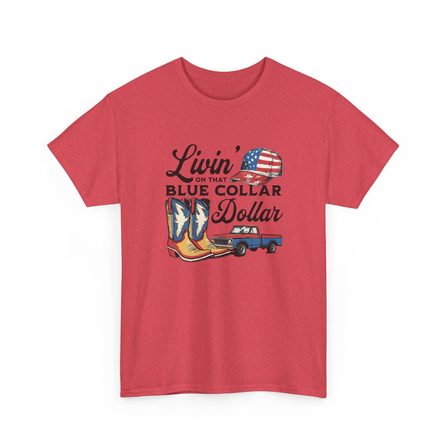 Living That Blue Collar Life Graphic T Shirt Unisex Heavy Cotton Tee Gift