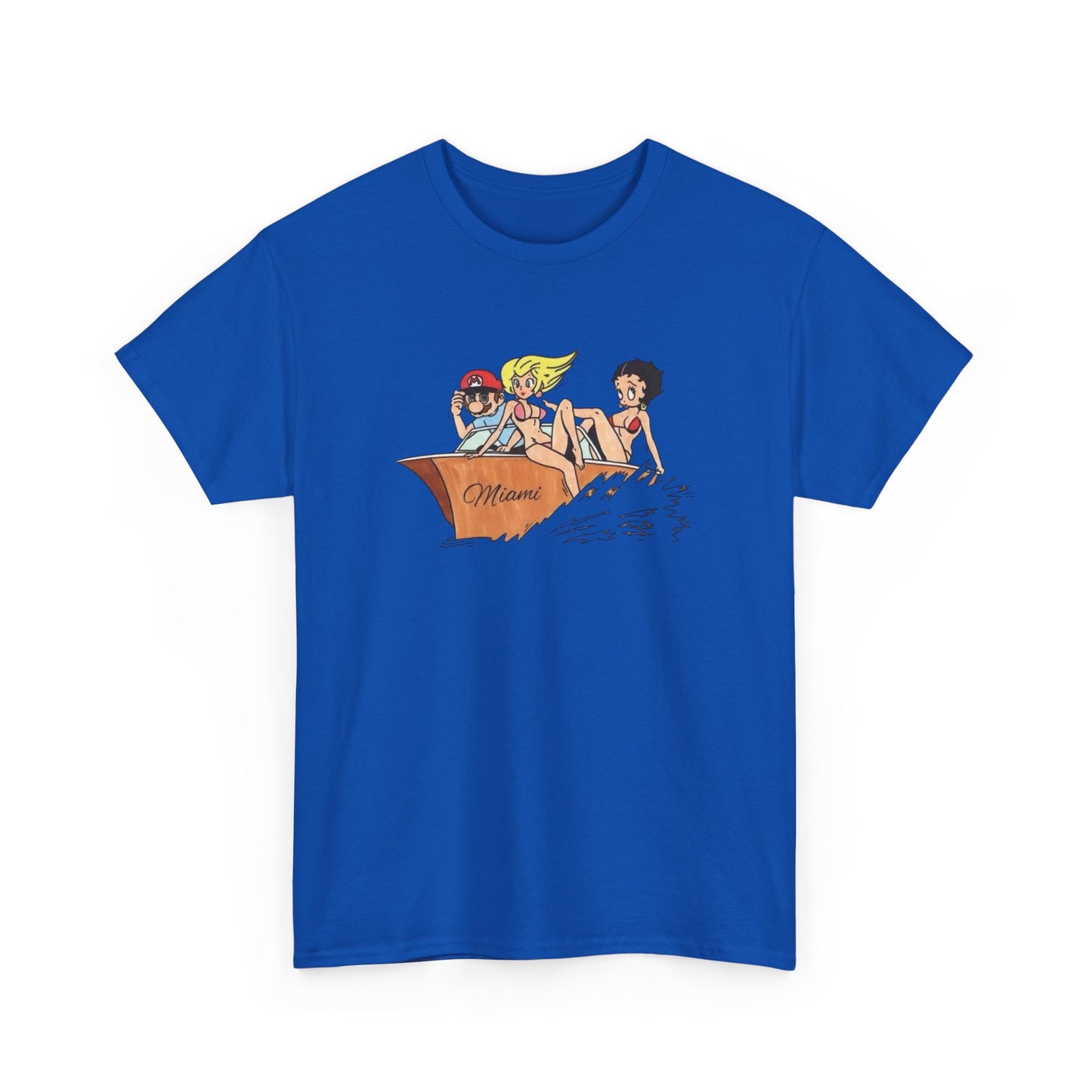 Miami Cartoons Funny Vintage Graphic T-Shirt Comfy Cotton Tee Brand NEW