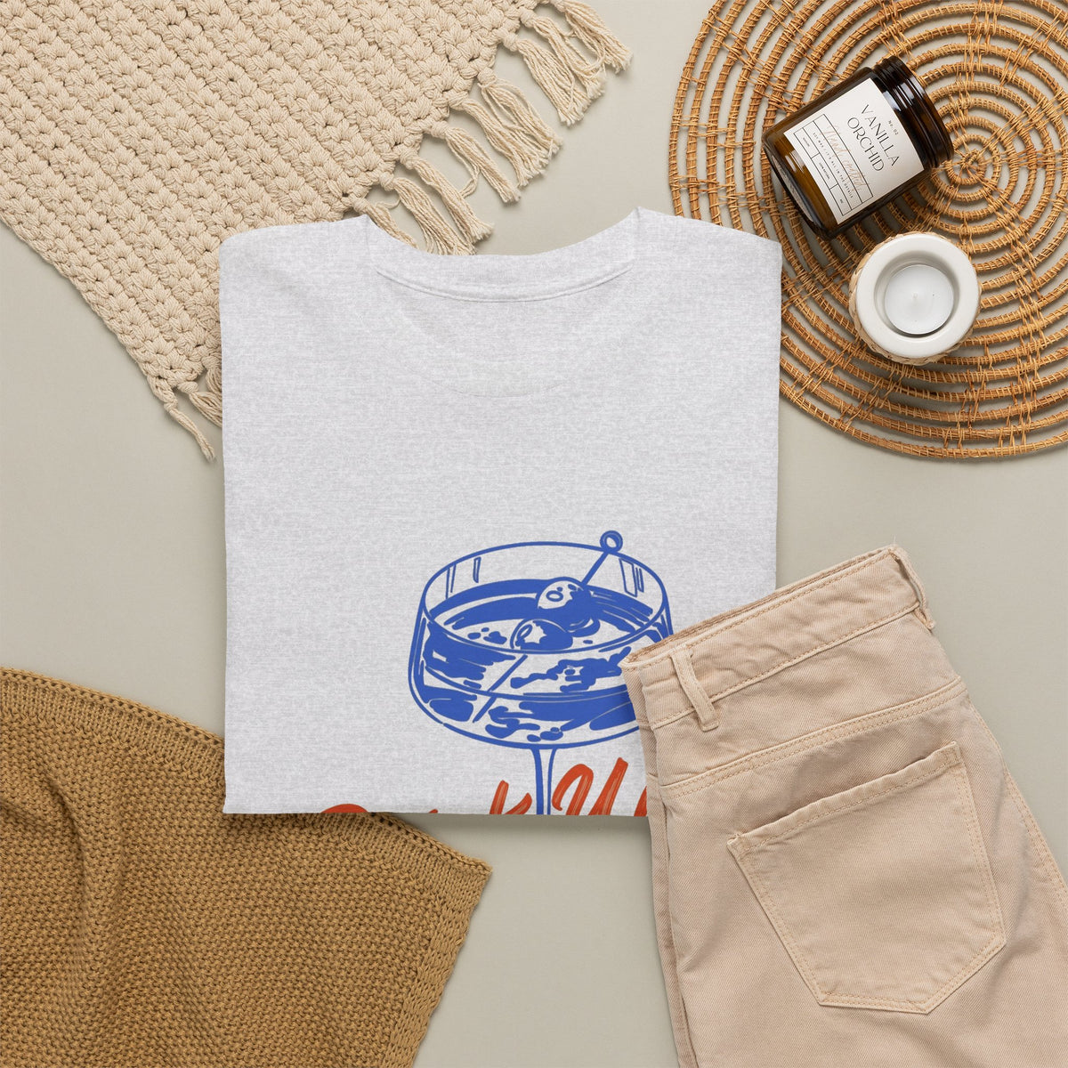 Drink Up Cocktail Glass Illustration T-Shirt Men's Graphic Tee
