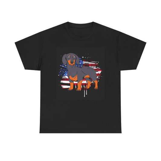 Dachshund Puppy Graphic T Shirt Unisex Heavy Cotton Tee
