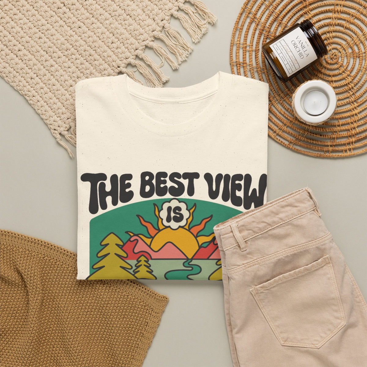 Beautiful Life's Journey Graphic T Shirt Men's Outdoors Heavy Cotton Tee