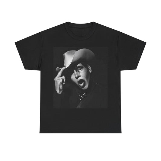 Marilyn Manson T-shirt retro metal cowboy merch Unisex Heavy Cotton Tee