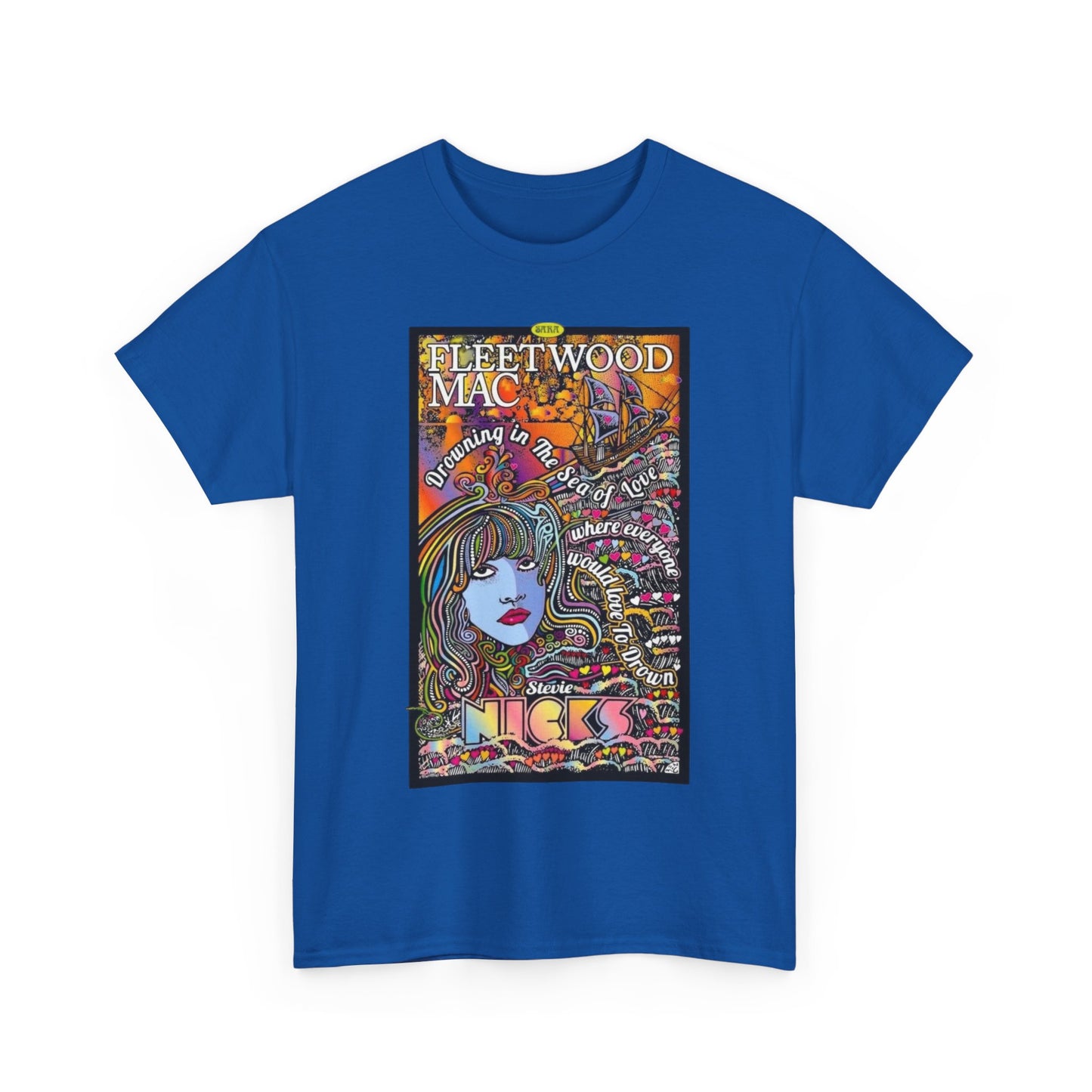 Fleetwood Mac T-shirt graphic vintage art 70s Unisex Heavy Cotton Tee