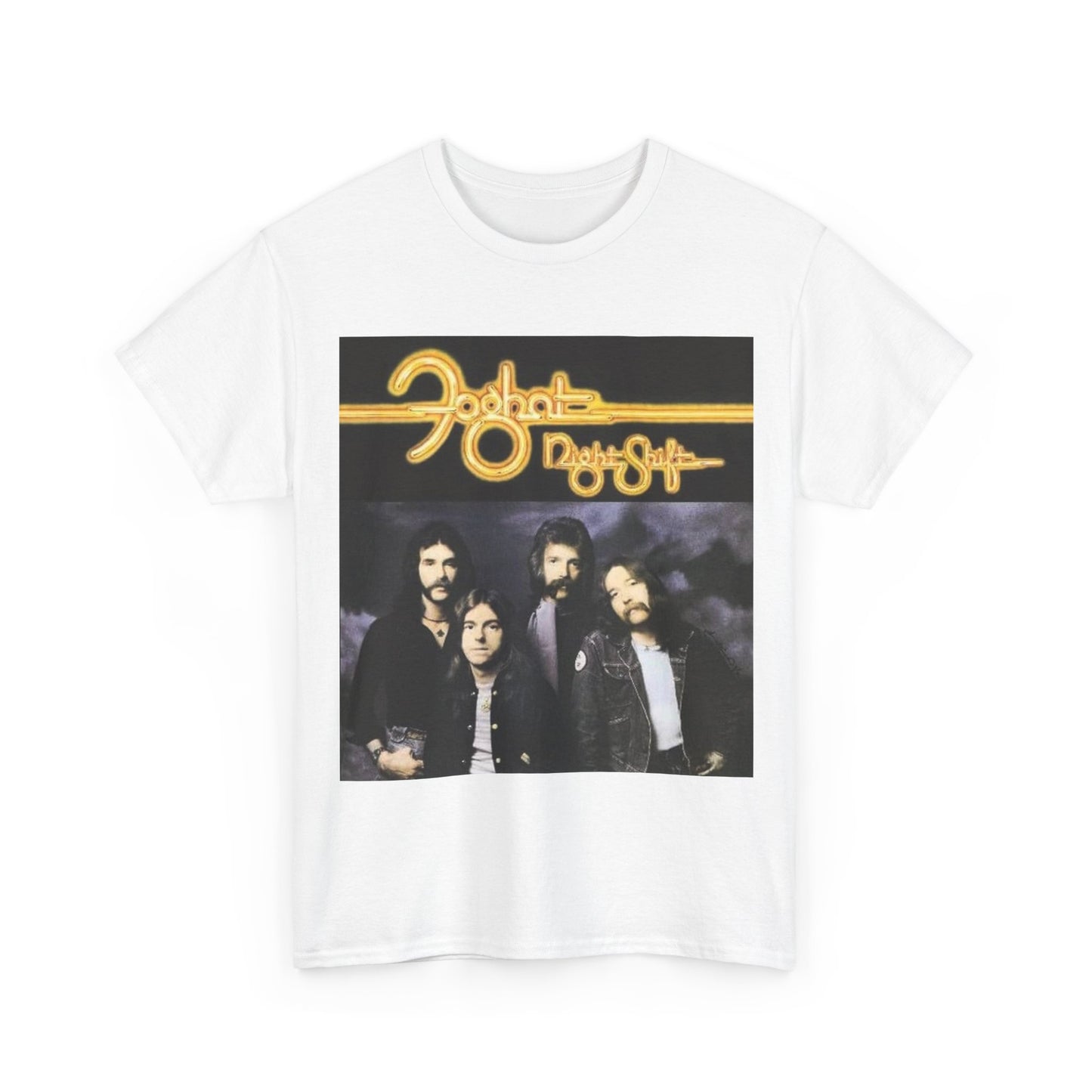 FogHat Tshirt Vintage Rock Poster Retro 70s Woodstock Unisex Heavy Cotton Tee