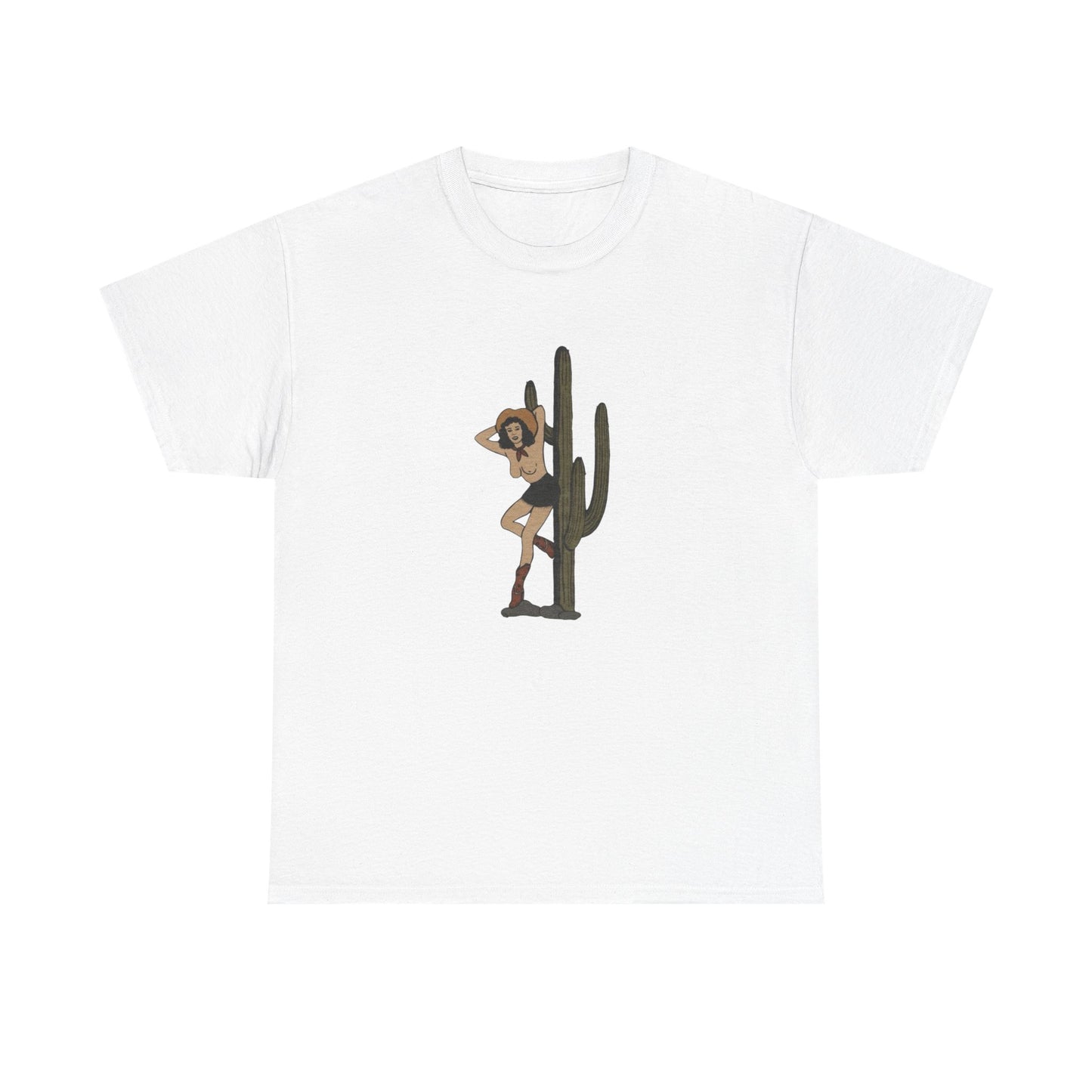 Desert Cowgirl Pinup Graphic T-Shirt Cotton Tee New Gift Vintage