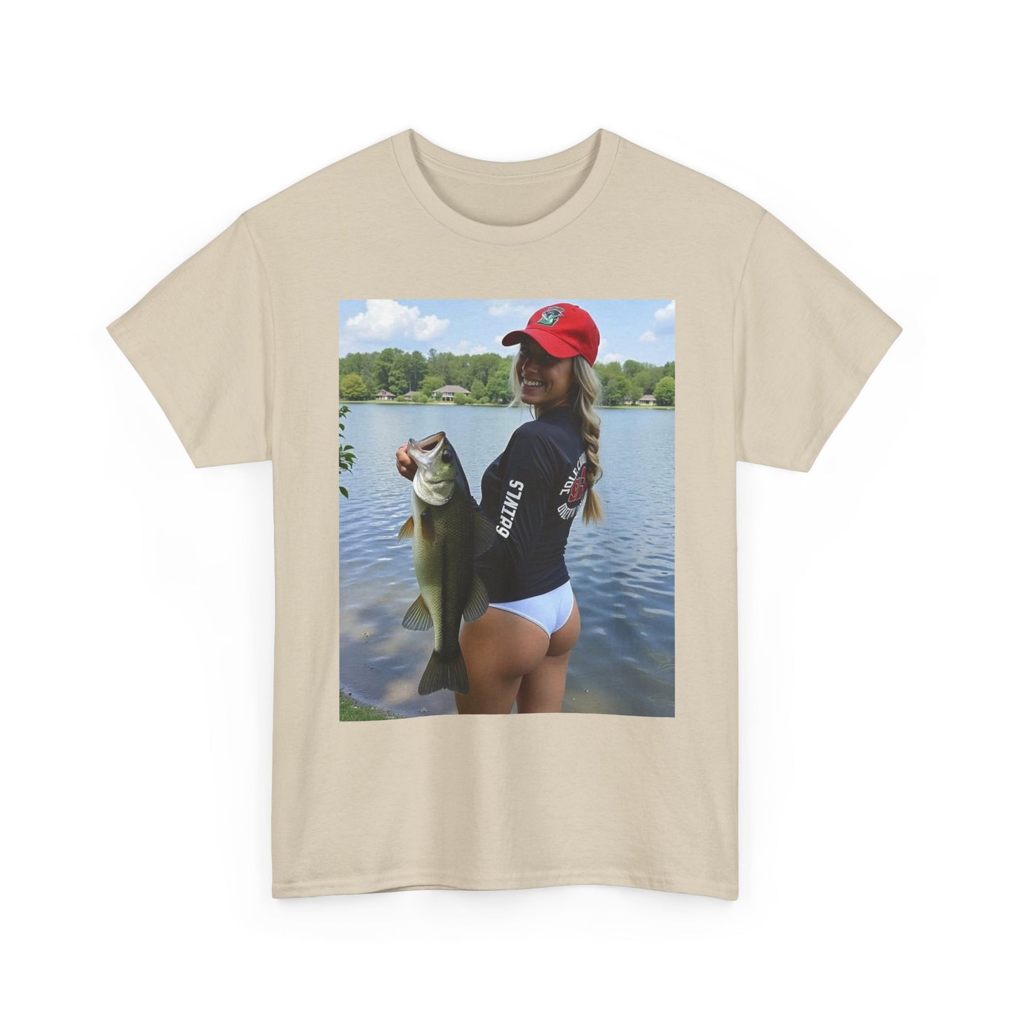 Babes Fishing Bikini Graphic T Shirt S-5XL Unisex Heavy Cotton Tee