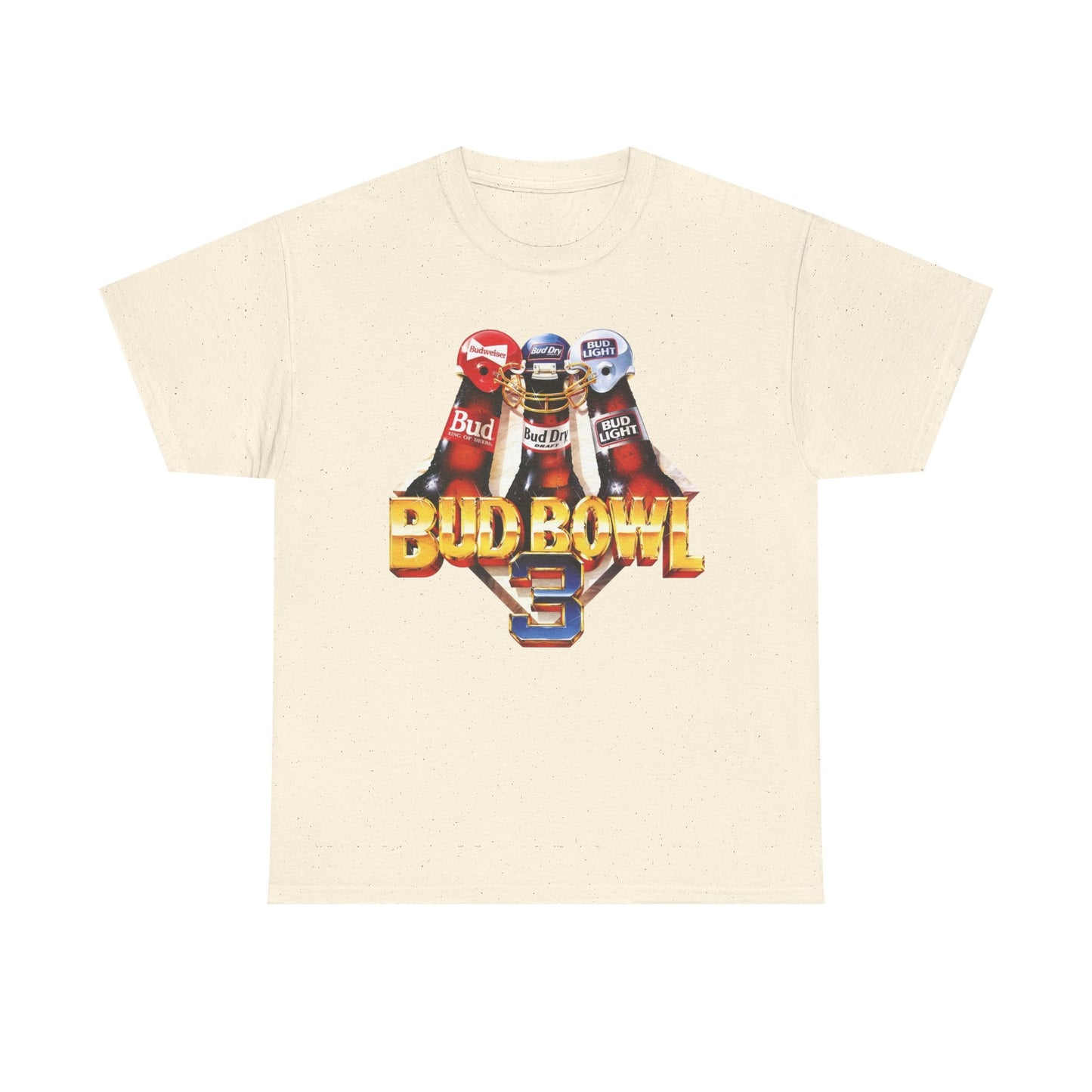 Bud Bowl Vintage Beer Graphic T-Shirt Unisex Heavy Cotton Tee Gift NEW