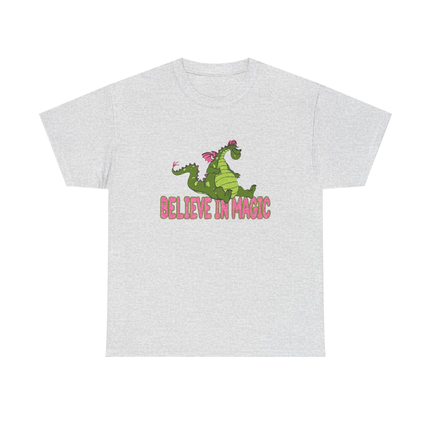 Believe In Magic T Shirt Funny Puff the Magic Dragon Graphic Unisex Heavy Cotton