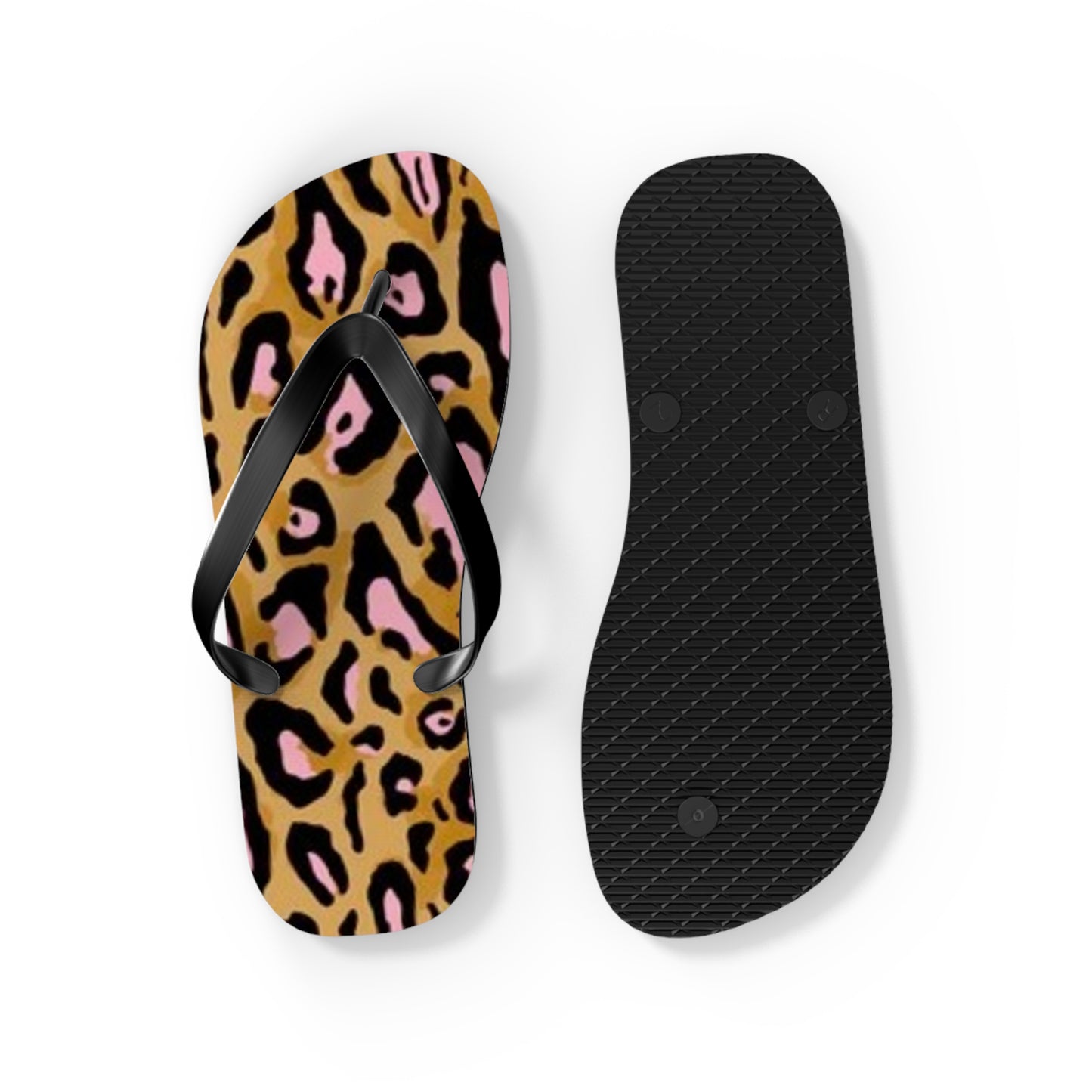 Animal Print Pink Beach Sandals, Slides for Summer, Flip Flops