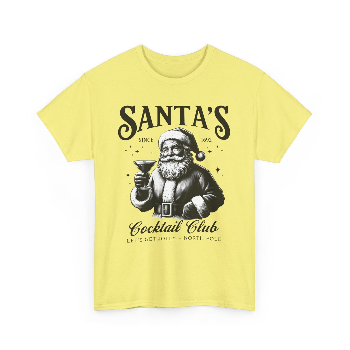 Santa's Cocktail Club Graphic T Shirt NEW Adult Tee