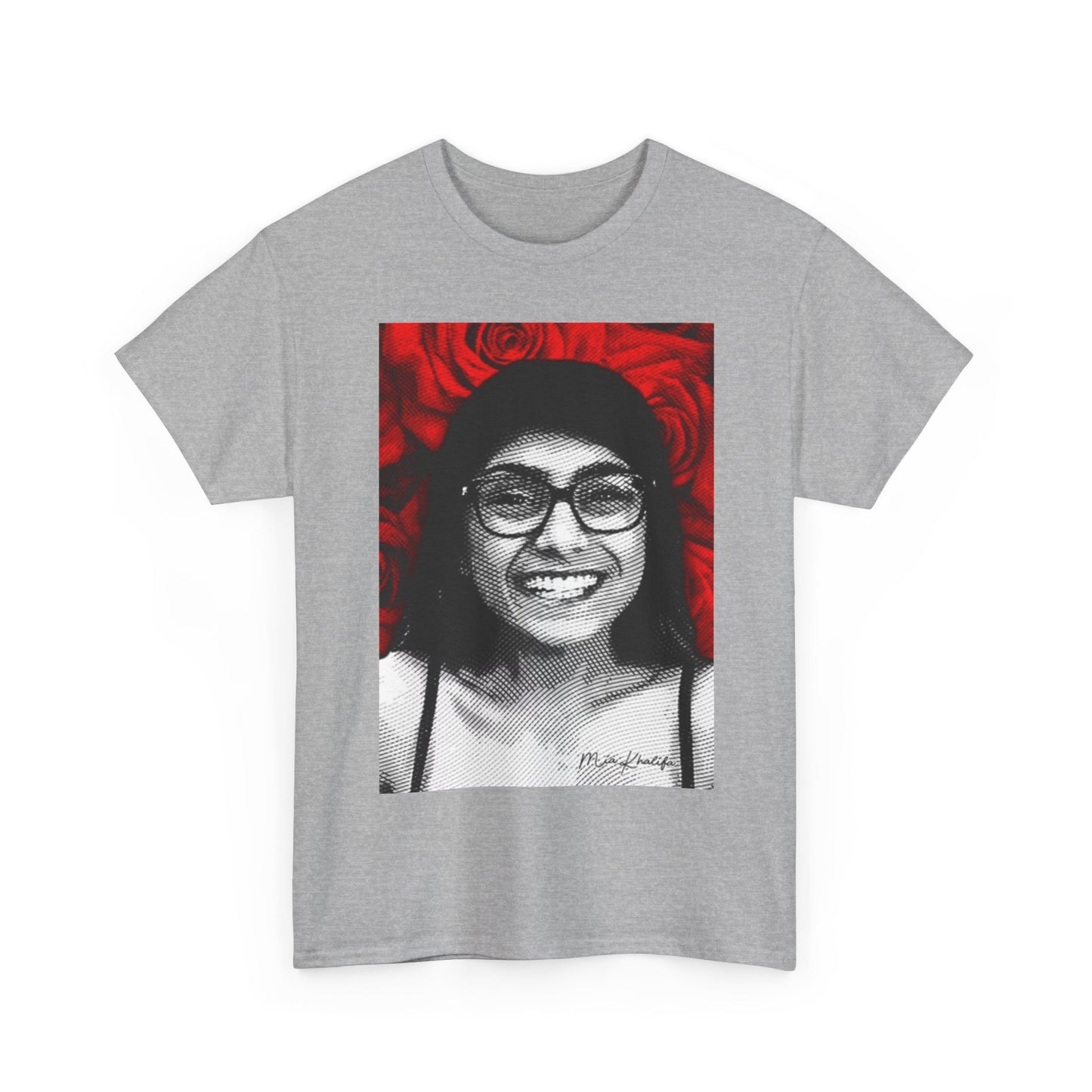 Mia Khalifa Shirt Funny Gift Roses Onlyfans Joke Unisex Heavy Cotton Tee