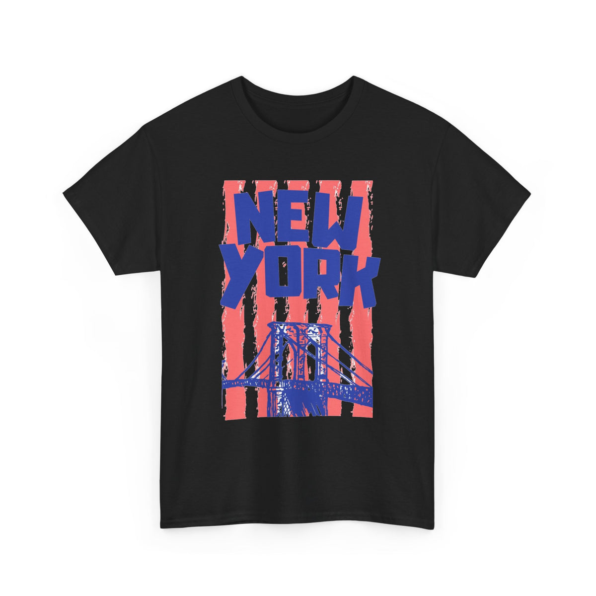 New York City Bridge Graphic T Shirt Men's Classic Retro Heavy Cotton Tee
